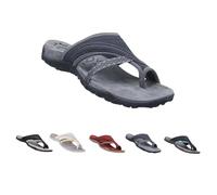 Genérico Women's Post Orthopedic Arch Support Sandals with Toe Ring Loop Flip Flops Comfort for Plantar Fasciitis Sandal (grey, Adulto, Mujer, 41, Números, Sistema tallas calzado EU, mediano)