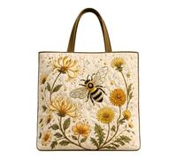 Generico Womens Quilted Tote Bag - Garden Sunrise Botanical Print Polyester Shoulder Handbag 43x40x10cm Large Capacity Reusable Shopping Carryall - Casual Everyday Purse - Personalized Gift Choice