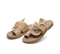 Genérico Women's Rainbow Flat Sandals. Slip On Bowknot Open Toe Slides. Vacation Beach Travel Shoes. Arch Support Non-slip Wear-resistant. Big Toe Bone Correction for Bunion (Apricot,42)