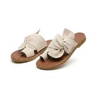 Genérico Women's Rainbow Flat Sandals. Slip On Bowknot Open Toe Slides. Vacation Beach Travel Shoes. Arch Support Non-slip Wear-resistant. Big Toe Bone Correction for Bunion (White,37)