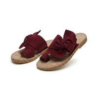 Genérico Women's Rainbow Flat Sandals. Slip On Bowknot Open Toe Slides. Vacation Beach Travel Shoes. Arch Support Non-slip Wear-resistant. Big Toe Bone Correction for Bunion (Wine Red,37)