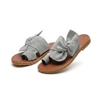 Genérico Women's Rainbow Flat Sandals. Slip On Bowknot Open Toe Slides. Vacation Beach Travel Shoes. Arch Support Non-slip Wear-resistant. Big Toe Bone Correction for Bunion (Grey,38)