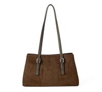 Genérico Women's Slouchy Vintage Suede Tote Bag,Slouchy Shoulder Purse with Top Handle,Trendy Underarm Bag for Fall & Winter (Green)