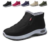 Genérico Women's Snow Boots Warm Sheepskin-Lined Boots, Winter Ankle Comfortable Slip on Short Snow Fur Lined Boots (Black,37)