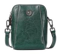 Genérico Women's Soft Leather Mobile Phone Bag Messenger Bag, Soft Leather Mobile Phone Bags, Shoulder Purse for Women (Green)