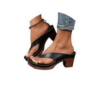 Genérico Women's Solid Color Summer Chunky Heel Sandals Slip On Open Toe Square Toe Comfortable Heeled Sandals Mules (1PCS/A, Adulto, Mujer, 39, Números, Sistema tallas calzado EU, mediano)