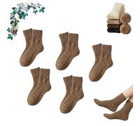 Genérico Women's Solid Mid-calf Socks, 2026 New 5 Pairs Women's Solid Mid-calf Socks, Soft Stretchy One Size Fits Most, Breathable (Camel)