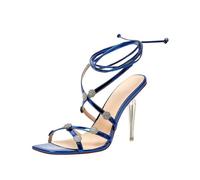 Genérico Women's Strappy Stiletto Heels - Open Toe Rhinestone High Heels, Sexy Wedding Party Dress Sandals For Brides, Prom & Evening(Blue,38 EU)