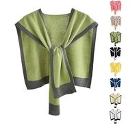 Genérico Women's Stylish Colorblock Shawl, Casual Sweater Shawl Travel Scarf Cape, Knitted Sweater Crochet Coat Short