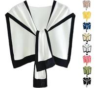 Genérico Women's Stylish Colorblock Shawl, Casual Sweater Shawl Travel Scarf Cape, Knitted Sweater Crochet Coat Short