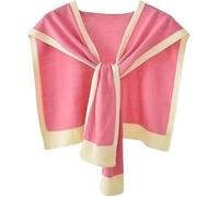 Genérico Women's Stylish Colorblock Shawl, Casual Sweater Shawl Travel Scarf Cape, Knitted Sweater Crochet Coat Short
