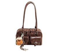 Genérico Women's Stylish Plaid Tote Bag,Fall Winter Underarm & Shoulder Bag,Top Handle Purse for Shopping & Commuting (Brown)