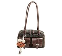 Genérico Women's Stylish Plaid Tote Bag,Fall Winter Underarm & Shoulder Bag,Top Handle Purse for Shopping & Commuting (Green)