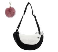 Genérico Womens Stylish Plush Dumpling Shoulder Bag,Large Capacity Cute Furry Crossbody Bag,Quilted Hobo Purse Handbag