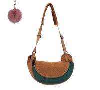 Genérico Womens Stylish Plush Dumpling Shoulder Bag,Large Capacity Cute Furry Crossbody Bag,Quilted Hobo Purse Handbag