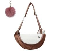 Genérico Womens Stylish Plush Dumpling Shoulder Bag,Large Capacity Cute Furry Crossbody Bag,Quilted Hobo Purse Handbag