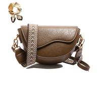 Genérico Women's Stylish Saddle Crossbody Bag,Retro Casual PU Leather Shoulder Bag,Large Capacity Versatile Underarm Small Satchel