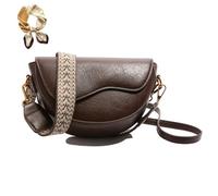 Genérico Women's Stylish Saddle Crossbody Bag,Retro Casual PU Leather Shoulder Bag,Large Capacity Versatile Underarm Small Satchel