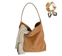 Genérico Women's Suede Hobo Tote Bag, Casual Slouchy Shoulder Bag, Stylish Large Capacity Purse Handbag with Magnetic Closure