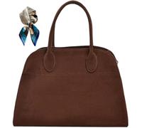 Genérico Women's Suede Purse Vintage Top Handle Bag,Large Capacity Suede Tote Bags,Adjustable Strap Daily Sling Bag