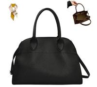 Genérico Women's Suede Purse Vintage Top Handle Bag,Large Suede Capacity Tote Bag,Casual Satchel Bags with Adjustable Strap (Black, Large)