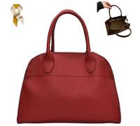 Genérico Women's Suede Purse Vintage Top Handle Bag,Large Suede Capacity Tote Bag,Casual Satchel Bags with Adjustable Strap (Red, Large)