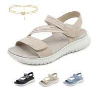 Genérico Women's Summer Fisherman Sandals, 2025 New Women's Adjustable Orthopedic Arch Support Comfortable Walking Sandals(Beige,38 EU)