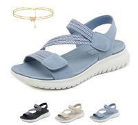 Genérico Women's Summer Fisherman Sandals, 2025 New Women's Adjustable Orthopedic Arch Support Comfortable Walking Sandals(azul,37 EU)
