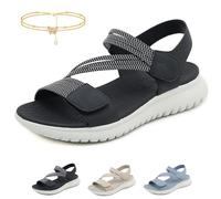 Genérico Women's Summer Fisherman Sandals, 2025 New Women's Adjustable Orthopedic Arch Support Comfortable Walking Sandals(negro,39 EU)