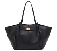 Genérico Women's Tote Bag, Tote Bag Women's Large Shopper Bags with Removable Shoulder Strap, Simple PU Leather Handbags for Work, Shopping, School (Black)