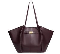 Genérico Women's Tote Bag, Tote Bag Women's Large Shopper Bags with Removable Shoulder Strap, Simple PU Leather Handbags for Work, Shopping, School (Wine Red)