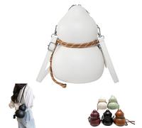 Genérico Women's Vintage Calabash Shoulder Bag, Trendy Gourd Shape Crossbody Bag, Adjustable Strap, for Everyday Casual, Travel, Work (white)