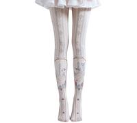 Genérico Womens Whimsy Twee Funky Patterned Tights Y2K Colored Bow Print Pantyhose Aesthetic Girls Pantyhose (D)
