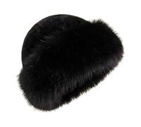 Genérico Womens Winter Faux Fur Bucket Hat, Soft Cushioned Furry Mink Warm Fisherman Cap, Comfortable Mongolian Style Outdoor