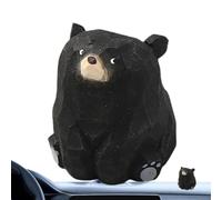 Generico Wood Bear - Wood, 1.38x1.18x1.38in Tabletop Ornament | Wear-Resistant Mini Animal Decor Hand-Carved Design, Wooden Bear Figurine For Bedside Table, Nursery Decor, Home Display