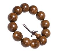 Genérico Wood Bracelet - Golden Sandalwood Meditation Beads Natural Handcrafted Design | Wooden Bangle Bracelet, Buddhist Prayer Bead Accessory, Men Religious Jewelry Piece | Spiritual Wear Use