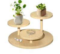 Genérico Wood Display Riser, 3-Tier Step Organizer, Wooden Countertop Stand Rack, Jewelry Holder, Cosmetic Shelf, Doll Display, Cupcake Tray, Plant Stand, Collectibles Organizers
