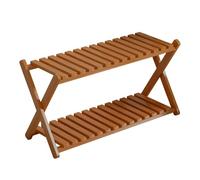 Genérico Wood Plant Stand, 2 Tier Flower Pot Shelf, Decorative Plant Display Rack For Patio Garden Porch Balcony Entryway Living Room Greenhouse Indoor Outdoor Home Plants Organizer Furniture Use