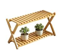 Genérico Wood Plant Stand, 2 Tier Flower Pot Shelf, Decorative Plant Display Rack For Patio Garden Porch Balcony Entryway Living Room Greenhouse Indoor Outdoor Home Plants Organizer Furniture Use