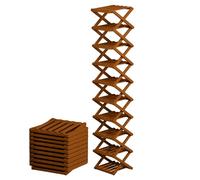 Genérico Wood Shoe Rack 26x26x159cm, Multi-Tier Foldable Shoe Organizer Holder, Footwear Storage for Entryway Bedroom Closet Hallway Garage Mudroom Living Room Apartment