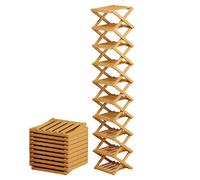 Genérico Wood Shoe Rack 26x26x159cm, Multi-Tier Foldable Shoe Organizer Holder, Footwear Storage for Entryway Bedroom Closet Hallway Garage Mudroom Living Room Apartment