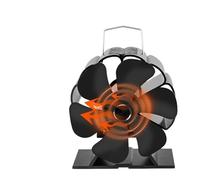 Genérico wood stove fan, Mini ventilador for estufa de leña de 6 aspas, alimentado por calor, silencioso, ecológico, distribución eficiente del calor en el hogar.,for home(Stove Fan)