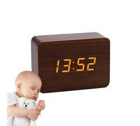 Genérico Wooden Alarm Clock - Reloj LED digital, relojes eléctricos para dormitorio, accesorios de escritorio, para fin de semana, modo de sonido, control eléctrico, relojes eléctricos para cama de