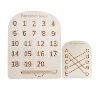 Genérico Wooden Alphabet Toys, Number Tracing Board, Educational Learning Activity, Preschool Writing Practice Tool, Classroom Stuffs for Boys, Girls Ages 3 and Up, 8.86x7.09x2.36 Inches