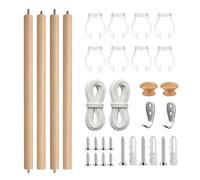 Genérico Wooden Banner Rod - 2-Pack Wooden Tapestry Display Hanger Kit | Adds A Natural, Polished Touch To Displayed Wall Hangings In Living Rooms, Bedrooms, Home Offices, Apartments