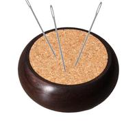 Generico Wooden Base with Cork Needle Pad - Round Needle Pad | Cork Pin Cushion | Round Corks Sewing Quilting Pincushion | Portable Handcraft Tool Versatile Quilting Accessories for Mom Friends