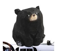 Generico Wooden Bear Ornament - Wood Material 3.5cm Size, Tabletop Decoration, Smooth Burr-free Finish | Wear-resistant Miniature Figurine, Collectible Bear For Coffee Table, Bookcase, Dormitory