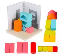 Genérico Wooden Building Blocks, 3D Spatial Projection Puzzle Bricks, 5,91 x 5,91 x 6,1 pulgadas Preschool Learning Activity, Educational Geometric Shape for Kids at Home, School and Kindergarten