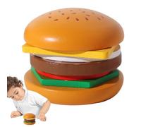 Genérico Wooden Burger Sandwich Stacking Toys | Play Food Toy For Stacking Burger Sandwich | Educational Preschool Learning Toys Fine Motor Skills Toy For Boys Girls 3 4 5 Years Old