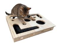 Genérico Wooden Cat Scratcher, Nail File Scratch Pad Toys, Pet Exercise Maze with Wooden Build, Interactive Cat Toy with Fun Design, Pet Training Toy for Home Balcony Living Room Bedroom